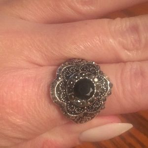 BLACK ONYX RING SIZE 7 1/2.🌸
